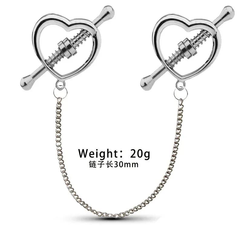Stainless Steel Adjustable Nipple Clips Erotic Goods Nipple Stimulation Breast Bondage Restraint Fetish Sex Toy for Woman