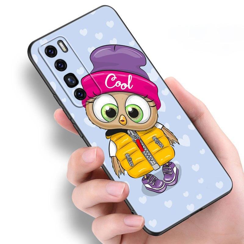 Kreskówkowa Sowa Słodkie Sowy Etui Dla Huawei NOVA 8 9 Pro 8i 7i 7SE Y60 5T Mate 40 30 20 10 Lite Honor 50 30 Premium Pro Plus 30S Pokrowiec