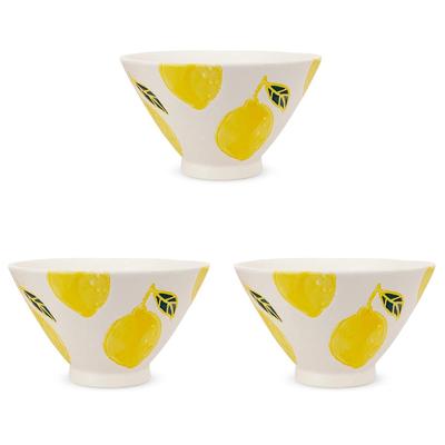 Kobo Sho Set of 3 Rice Fresh Hasami Made In Japan ~ Bowls, Lemon, Art, Ware,