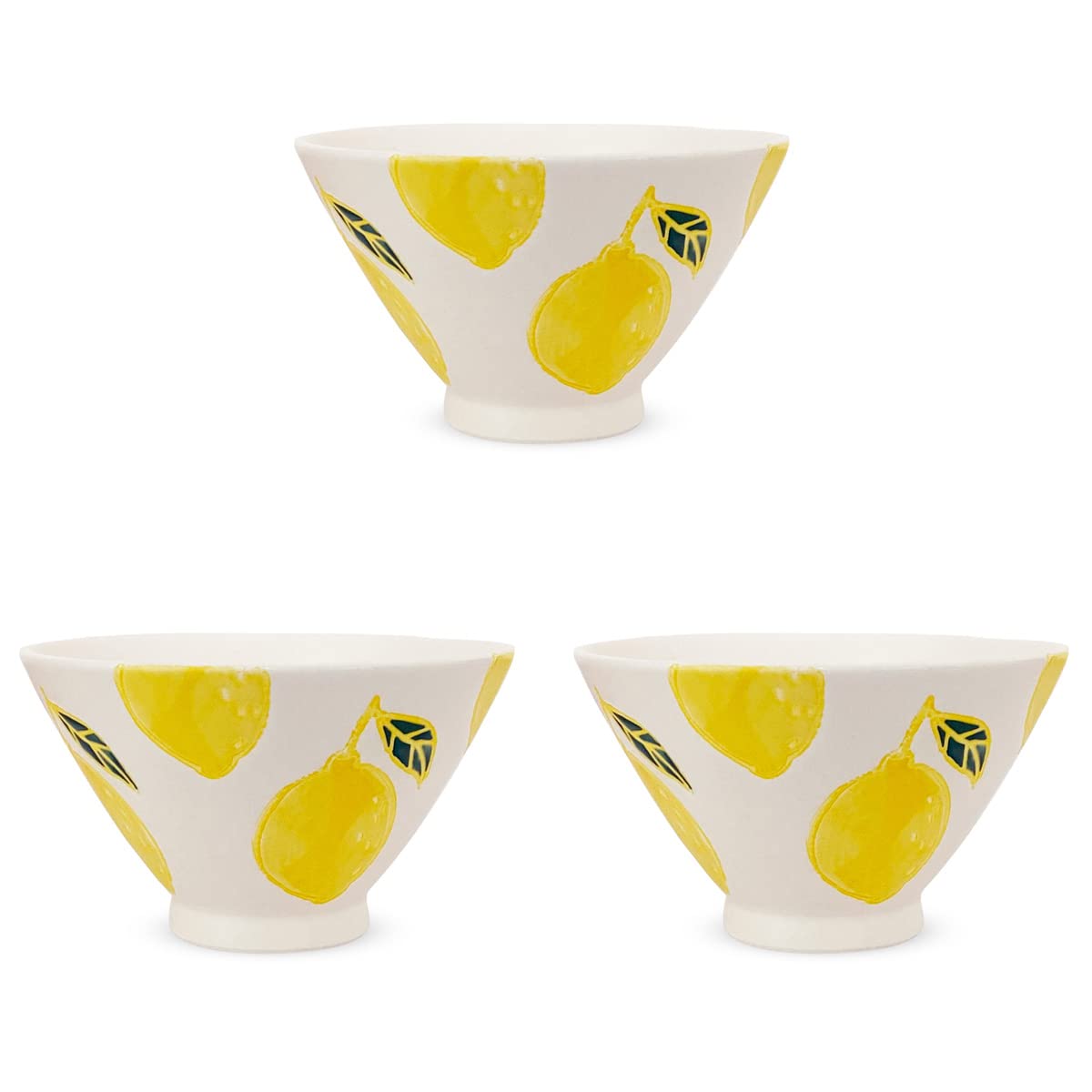 Kobo Sho Set of 3 Rice Fresh Hasami Made in Japan J-kitchens ~ Bowls, Lemon, Art, Ware,