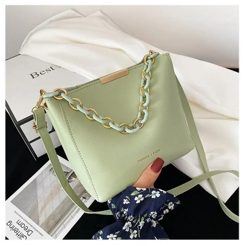 Women Fashion Shoulder Bag with Chain Handle Ladies Crossbody Bags Tote Bucket Handbag