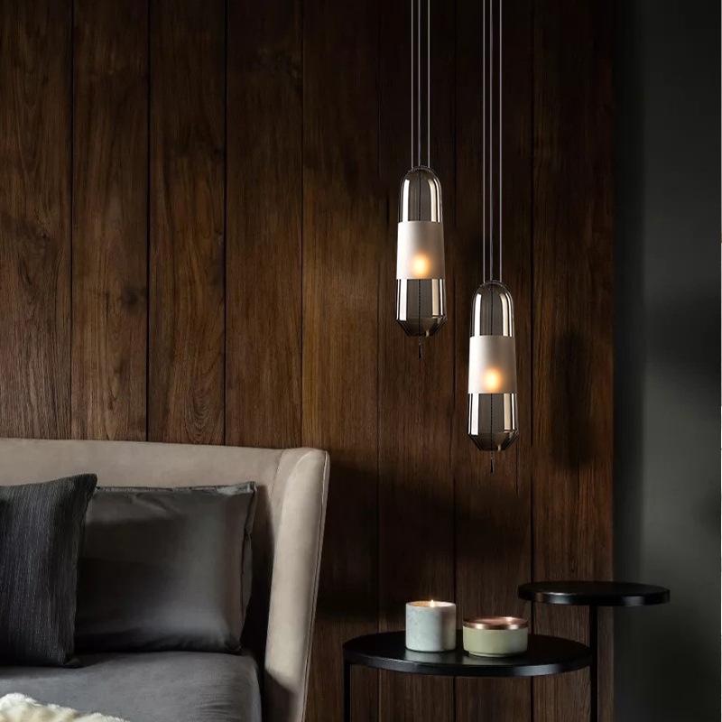 Nordic Minimalist Glass Pendant Light for Bedroom or Living Room