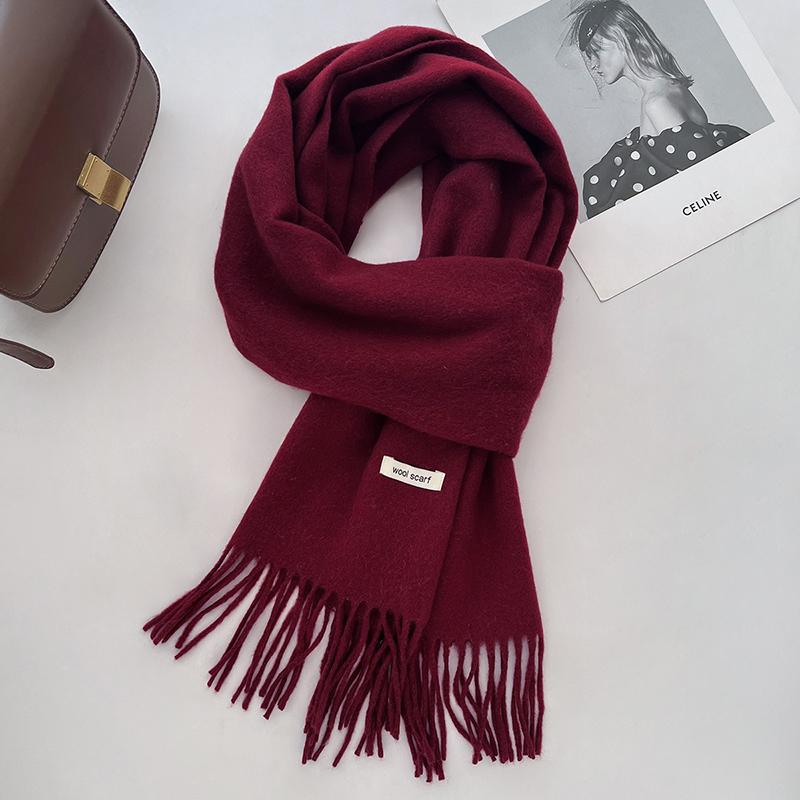 Winter Narrow Scarf 19 Color 8% Wool Scarf Hot Selling Solid Color Scarf Men's and Women's Universal Warm and Cold Proof Scarf