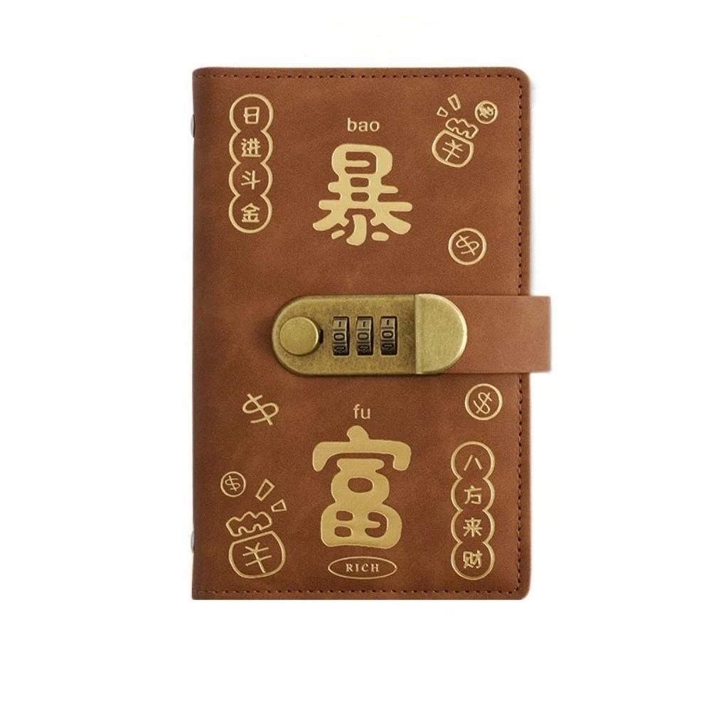 Portable Budget Binder with Lock PU Leather Planner Organizer Stainless Ring Binder