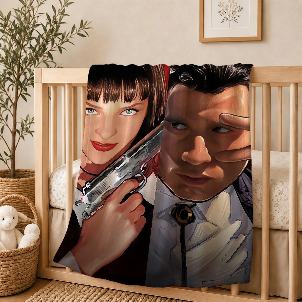 Movie Pulp Fiction Blanket For Soft Warm Knee For Bedroom Living Room Bed Sofa Camping Picnic Office Gift
