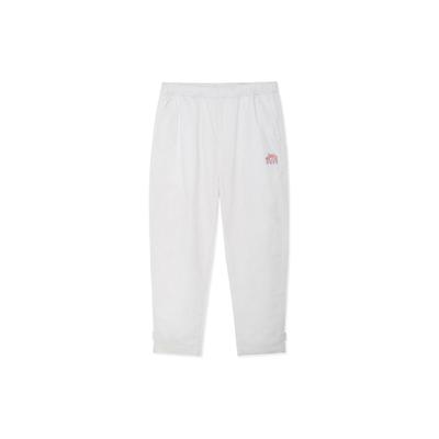 Li Ning SS22 Cherry Blossom Series Loose Straight Casual Long Pants Men Bottoms White AKXS813-1