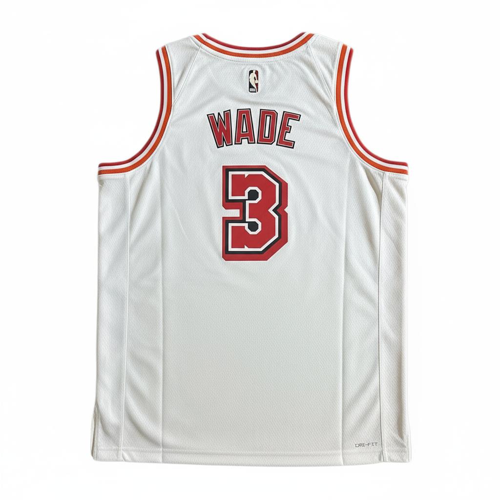Nike NBA Fan Edition Miami Heat Wade 3 Retro Memorial Crew Neck Pullover Basketball Jersey Men Jerseys DO9490-100