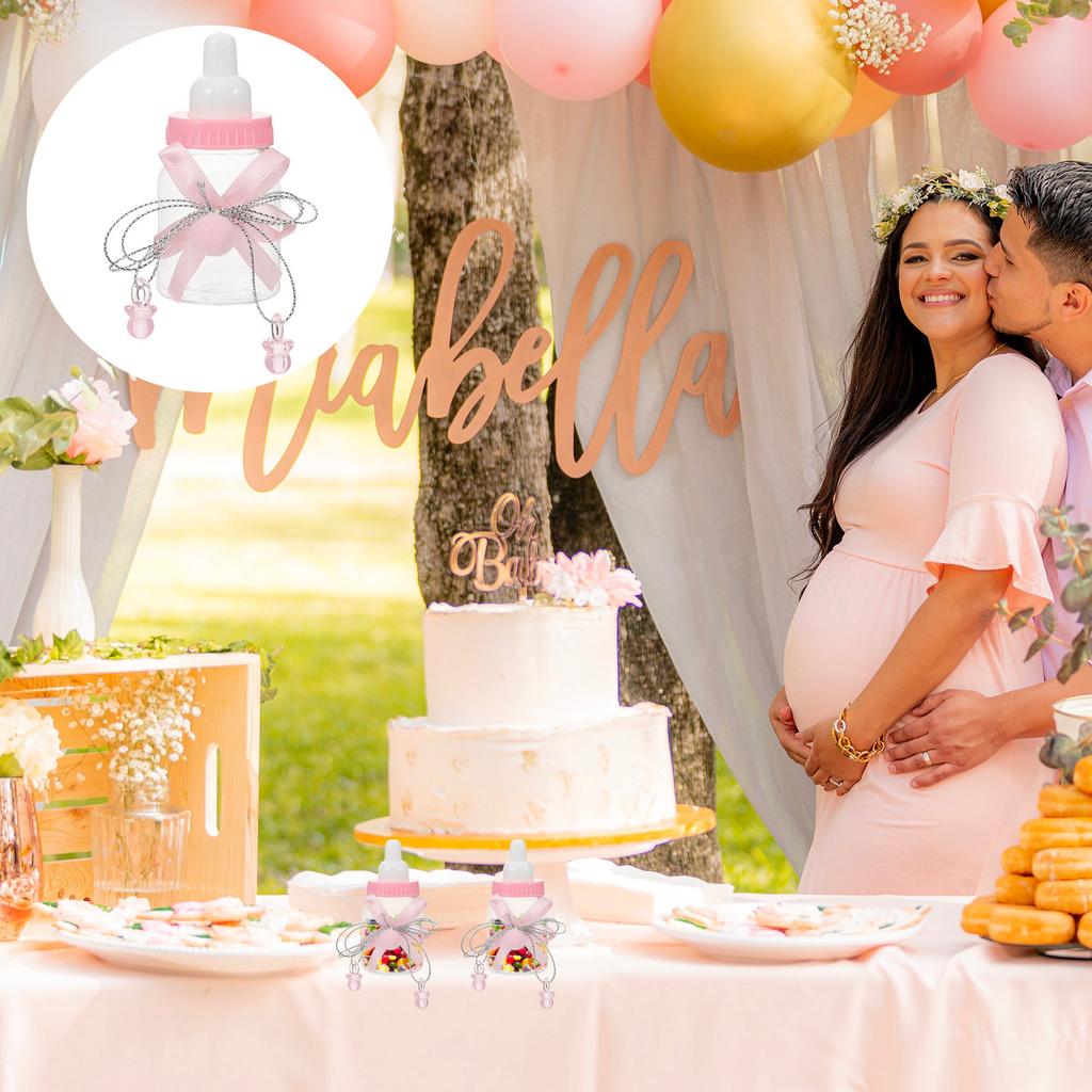 12 Stück Babyparty-Süßigkeitenboxen Milchflaschenform Partygeschenke Behälter Kleine Süßigkeitenflaschen Geschlechtsenthüllung Süßigkeiten Verpackung