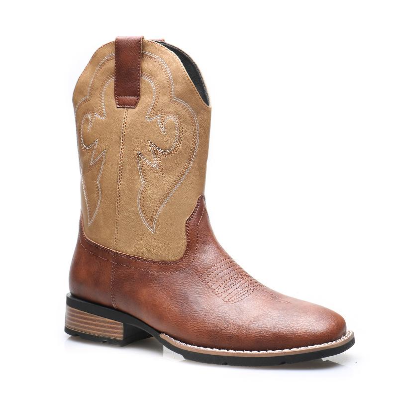 887 Cowboy Knight Boots Vintage Western Cowboy Boots Men's Embroidered Knight Boots