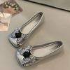 French Silver Single Shoes Women's New Summer Temperament with Skirt Super Fire Beautiful Not Tired Feet Flat Evening Shoes