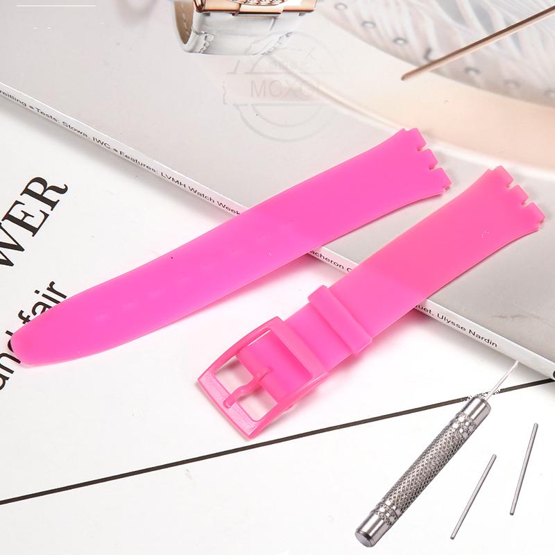 Silikonový řemínek pro Swatch SFS103 SFV107 SFN120 SFK397 SFK360 SFK361 Pásek na hodinky 16mm Dámský náramek Vodotěsné doplňky k hodinkám