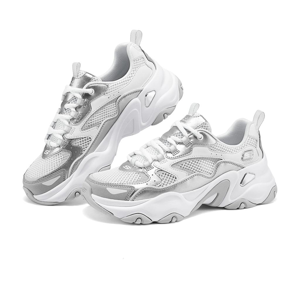 Skechers DLites 5.0 Panda Shoes Fifth Generation Y2K Trendy Fashion Thick Sole Height Increasing Low Top Dad Shoes Women Sneaker 150525-WSL