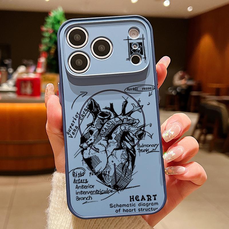Heart Pattern Magnetic Phone Case For iPhone 17 Pro Max 16 15 14 13 Pro Max For Magsafe Wireless Charge TPU PC Back Cover Fundas