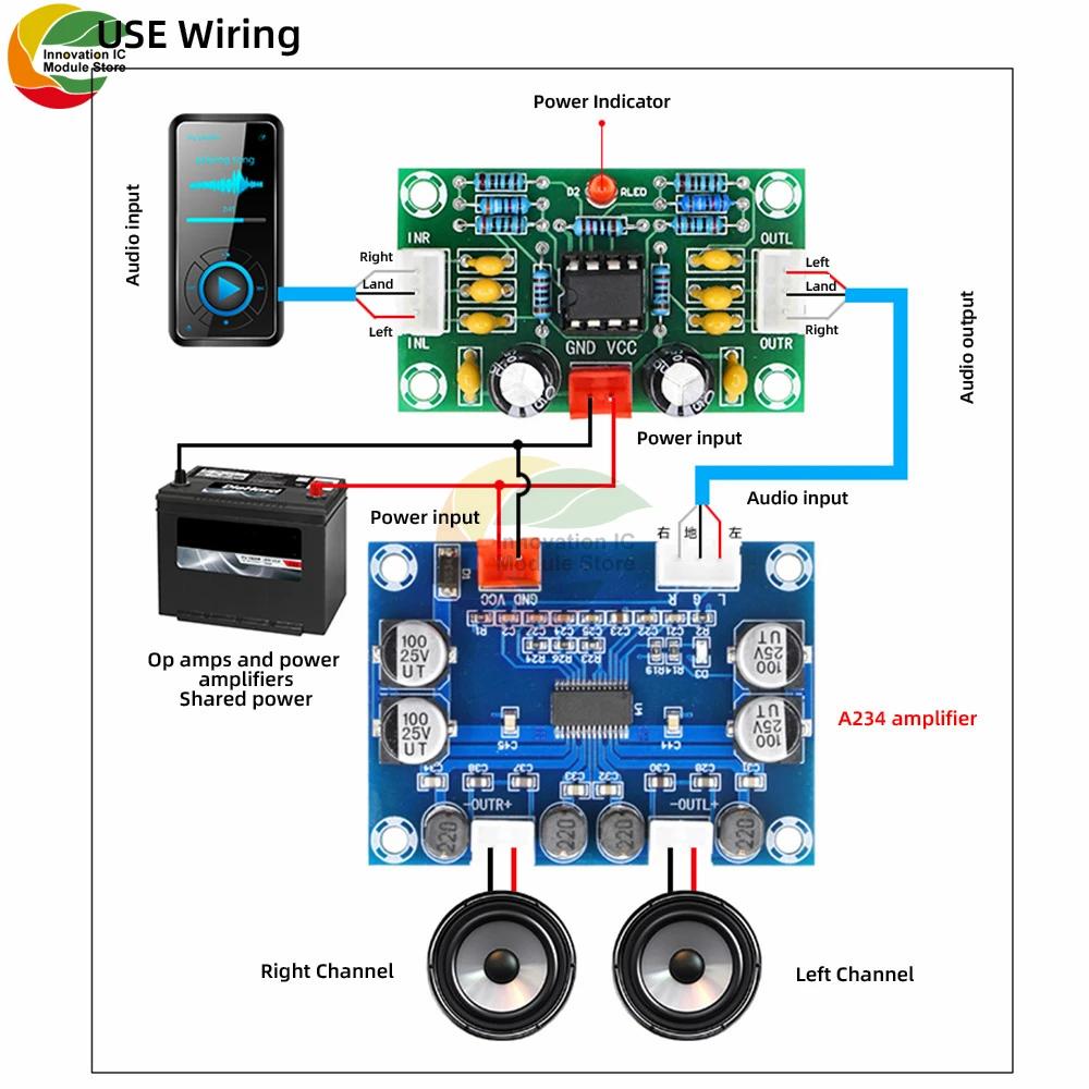 XH-A902 Op Amp Voltage Power Amplifier Preamplifier Module NE5532 Digital Audio Preamplifier 5 Times Wide Voltage Module