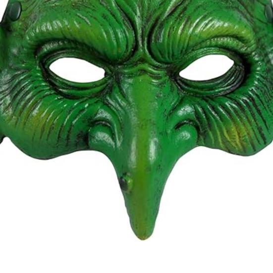 Grüne Hexe Goblin Maske Halloween Halbgesicht Adlernase Zauberin Maske für Cosplay Kostüm Maskerade Partys