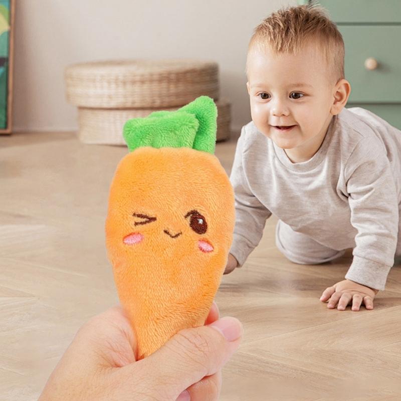 Calming Plush Rattle Carrot Toy For Infant Reducing Startle Reflexing And Promoting Secure Sleep For Baby Soothing