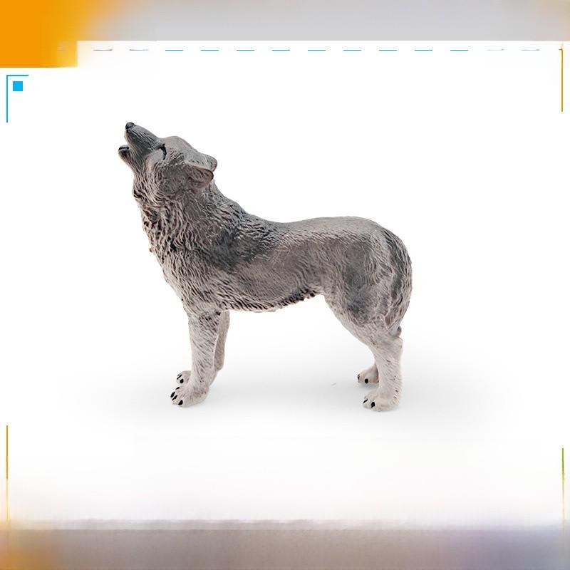 Wild Animal Pvc Gray Wolf Model With Realistic Design For Childrens Educational Play