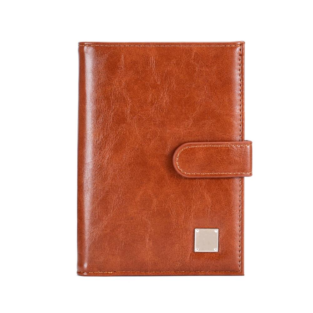

Travel Card Holder with Snap Button PU Leather Multi-Card Slot Passport Wallet Men Women Passport Cover Case Credit Card Holder коричневий