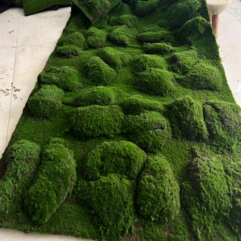 Luxury Simulated Moss Plastic Indoor Landscape Turf Artificial Green Eco-friendly UV Varnished Customized Installation Window