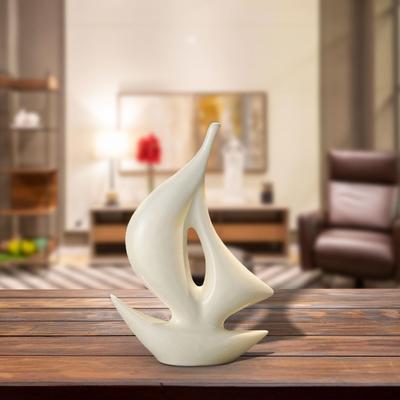 Sailing Boat Statue Ceramic Ornament Collection Office Bedroom Sailboat Model Fireplace Desk Gift