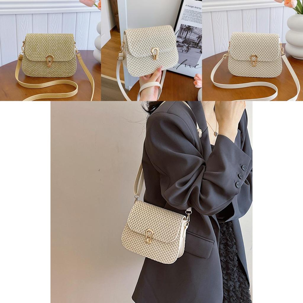 Chic Minimalist Small Sling Bag 2024 New Spring Straw Bag Korean Shoulder Crossbody