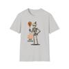 Unisex Softstyle T-Shirt Sarcastic Skeleton Party Balloon Halloween Humor Fall