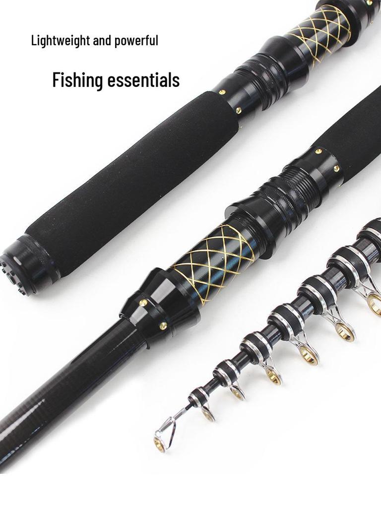 Ultra-compact, Universal High Carbon Fishing Rod for Freshwater & Seawater - Retractable, 28-tone, Long-casting, Ultra-hard.