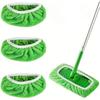 Green Microfiber Mop Cloths with Elastic Band - 3 Pack, Washable & Reusable for Flat Mops