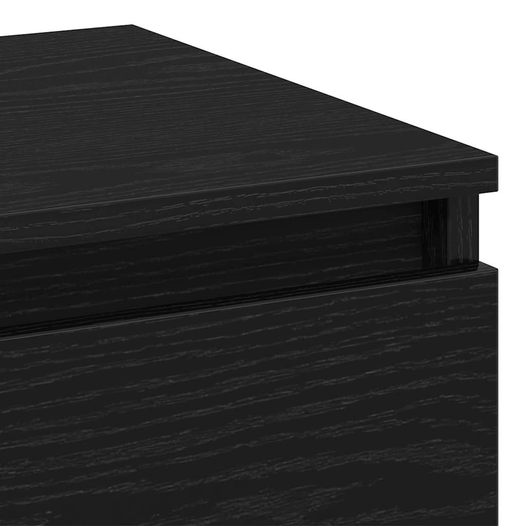 Nightstand Black Oak 40 x 35 x 50 cm Engineered Wood