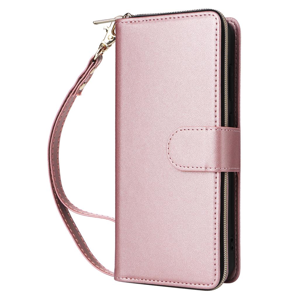R20 For Samsung Galaxy A54 5G Case 9 Card Slots PU Leather Phone Cover with 2 Straps