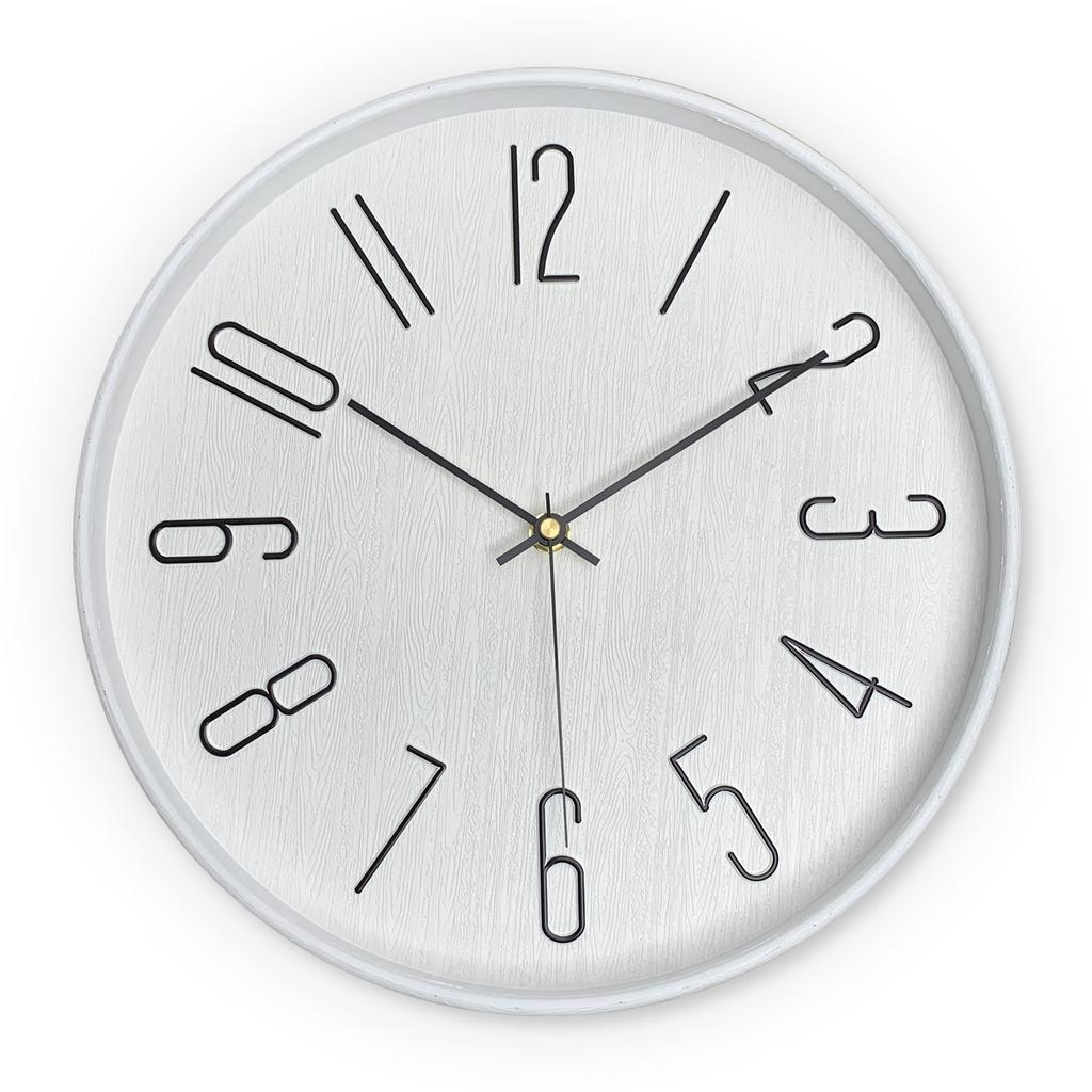 12-Inch Simple Round Clock Wall Clock Living Room High-End Home Bedroom Clock Wall Decoration Clock