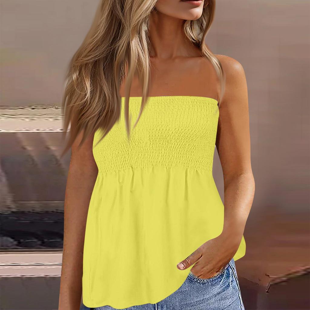 Tube Tops For Women,Cute Sexy Off Shoulder Print Sleeveless T-Shirt