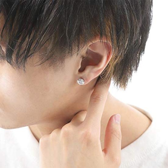 Hawaiian Jewelry Earrings with Clear Cubic Circle Wave and Scroll Pattern [LocoMocoAloha] Zirconia, Pattern, [Authentic]