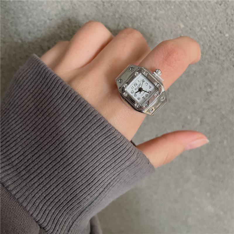 Korean Style Retro Hipster Watch Ring - Trendy Men's Hand Jewelry Accessory
