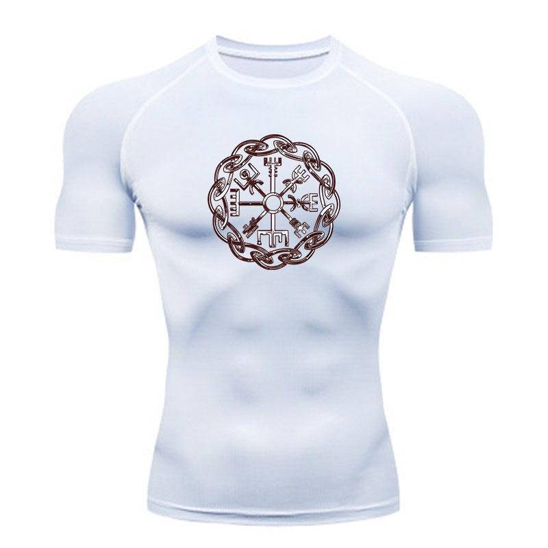 Herren Kompressions-Trainings-T-Shirt, Antike Nordische Wikinger Rune