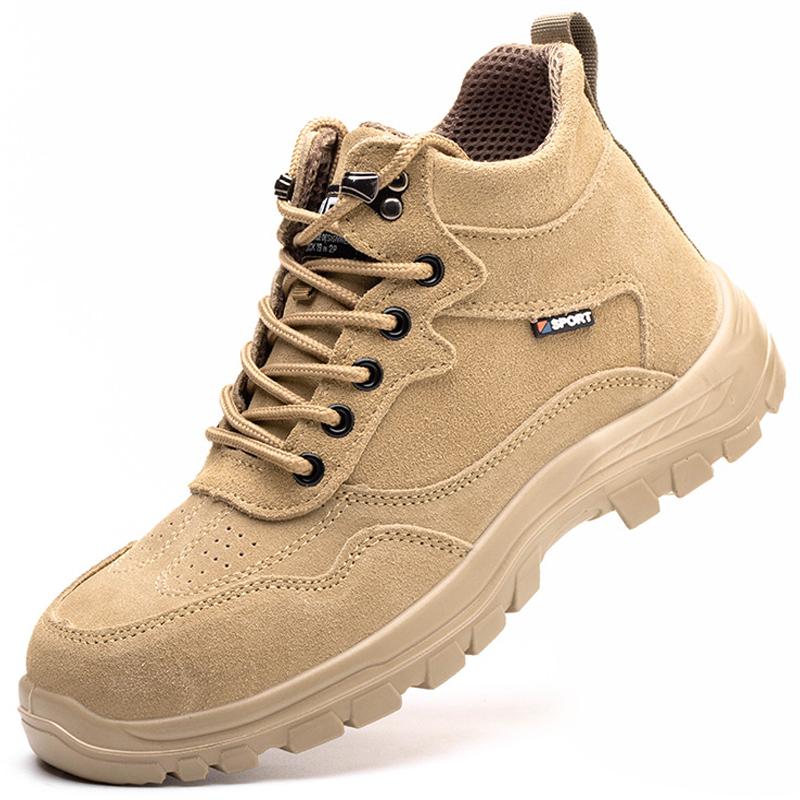 Outdoors Men Safety Shoes Construction Work Boots Safety Steel Toe Shoes Men Puncture-Proof Protective Shoes Welder Boots Men