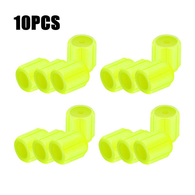 10PCS Luminous Valve Caps Fluorescent Red Night Glowing Car Motorcycle Bicycle Wheel Styling Tyre Hub Universal Cap Decor