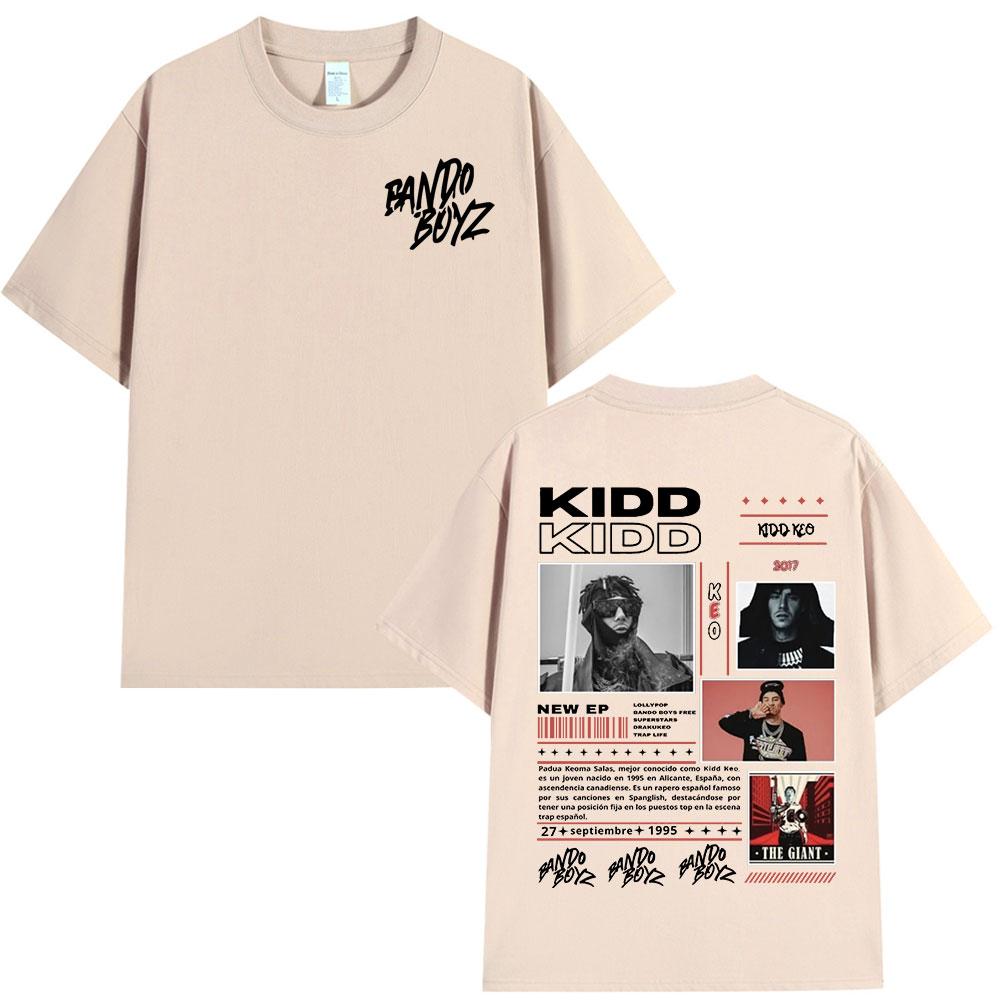 2026 Rapper Kidd Keo Bando Boyz Tour Merch T-shirts Men Fashion Hip Hop T-shirt Summer Casual Cotton Oversized T Shirts