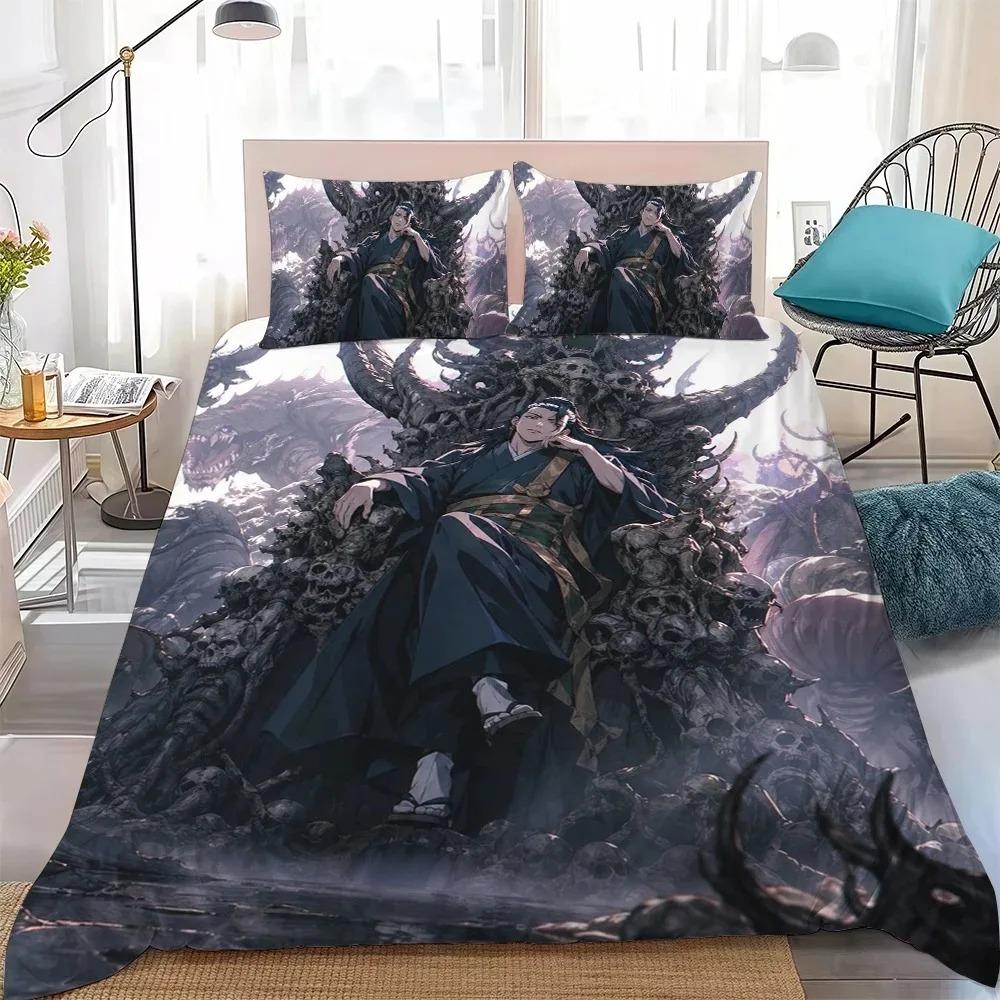 Anime J-Jujutsu K-Kaisen Bedding Set Soft Comforter Cover With 1/2pcs Pillow Shams For Kids Adults Microfiber Anime Quilt Cover