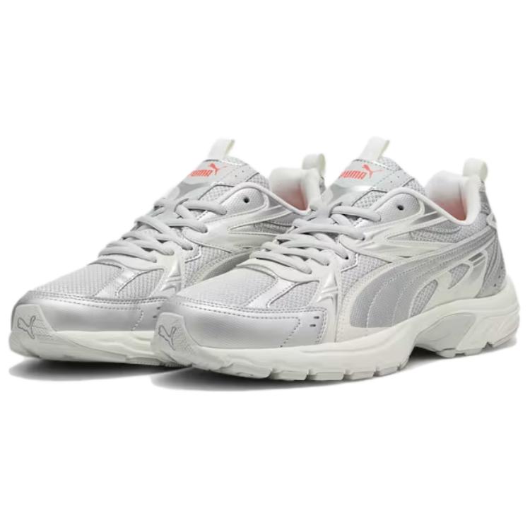 Puma Milenio Comfortable Lightweight Slip-Resistant Durable Low-Top Casual Running Shoes Unisex sneaker Silver White 392322-06