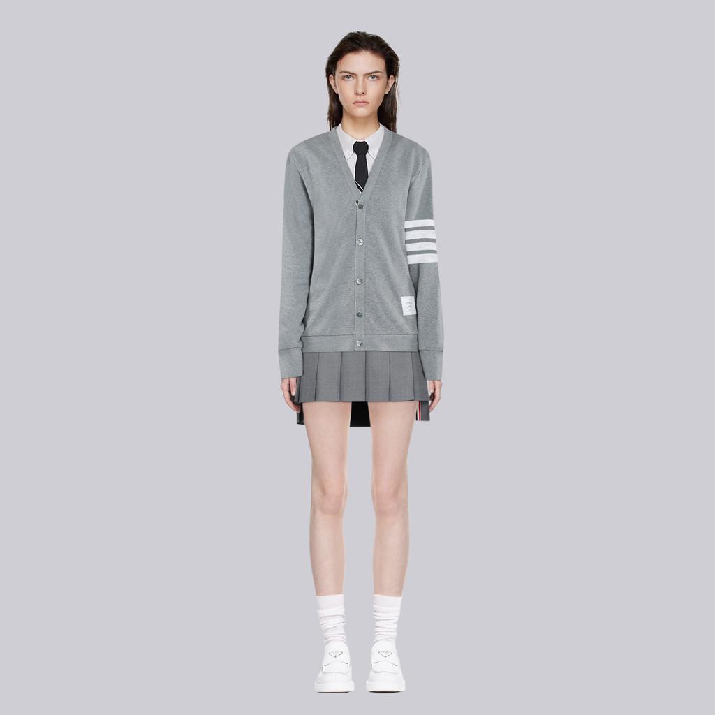 TB Cardigan New Autumn and Winter Coat College Style Woven Unisex Four Bar Knit Couple Gray Cardigan Jacket