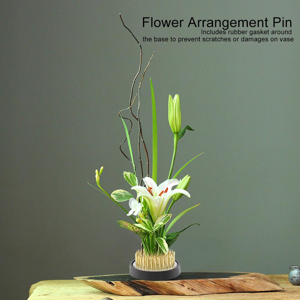 Round Flower Arrangement Pin Ikebana Kenzan Flower Decoration Fixed Arranging Tool (Dia. 40mm)
