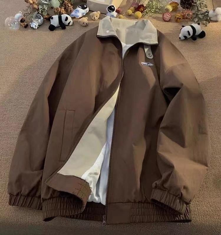 

Куртка Мужская Весенне-Осенняя Куртка Ретро Лацкан Модный Бренд Свободный Гонконгский Стиль Модный Дизайн Топ Мужской S