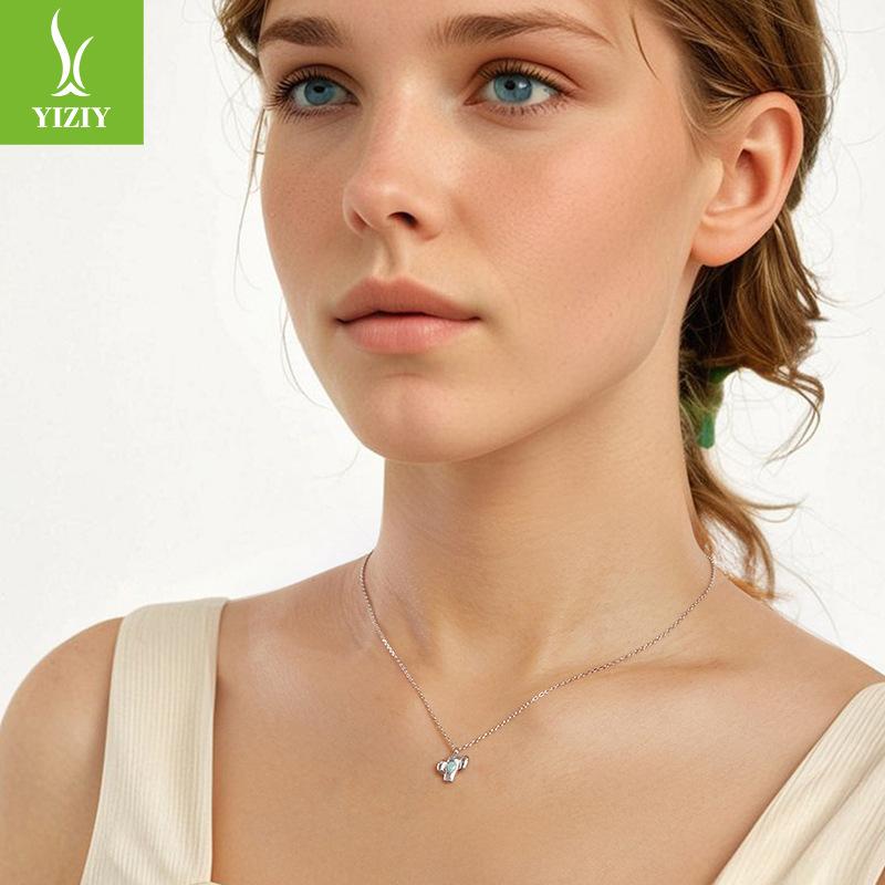 S925 Sterling Silver, Creative Cactus Opal Necklace Women'S Light Luxury Niche Jewelry Cross-Border Ns Style