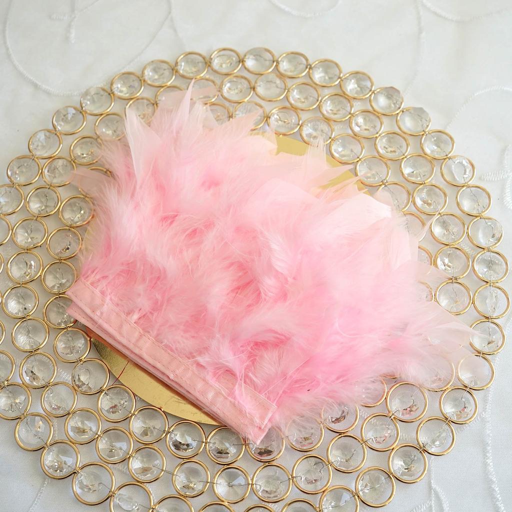 1Yard Natural Turkey Feathers Trim 10-15Cm Fluffy Feather Ribbon For Crafts Accessories Wedding Party Clothing Sewing Decoration