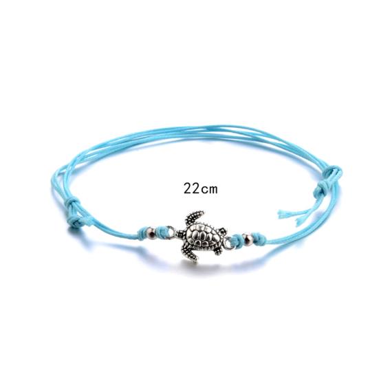 3Pcs Bohemia Women Weaved Rope Sea Turtle Stone Anklet Bracelet Foot Jewelry