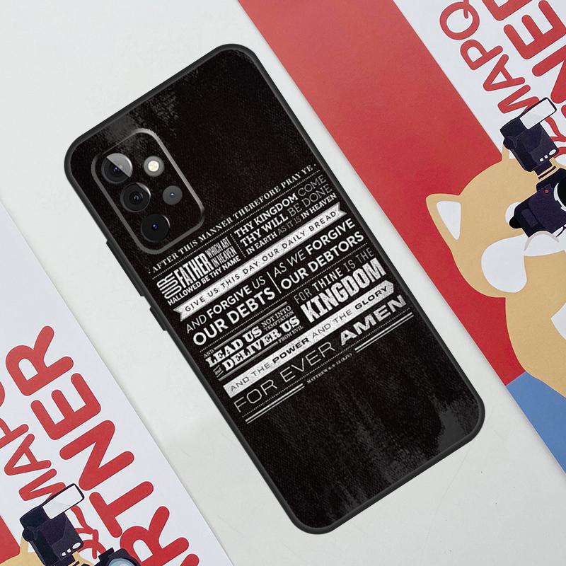 Chrześcijaństwo Modlitwa Pańska Etui Dla Samsung Galaxy A52 A32 A12 A56 A36 A16 A13 A23 A33 A53 A54 A34 A14 A15 A35 A55 A17