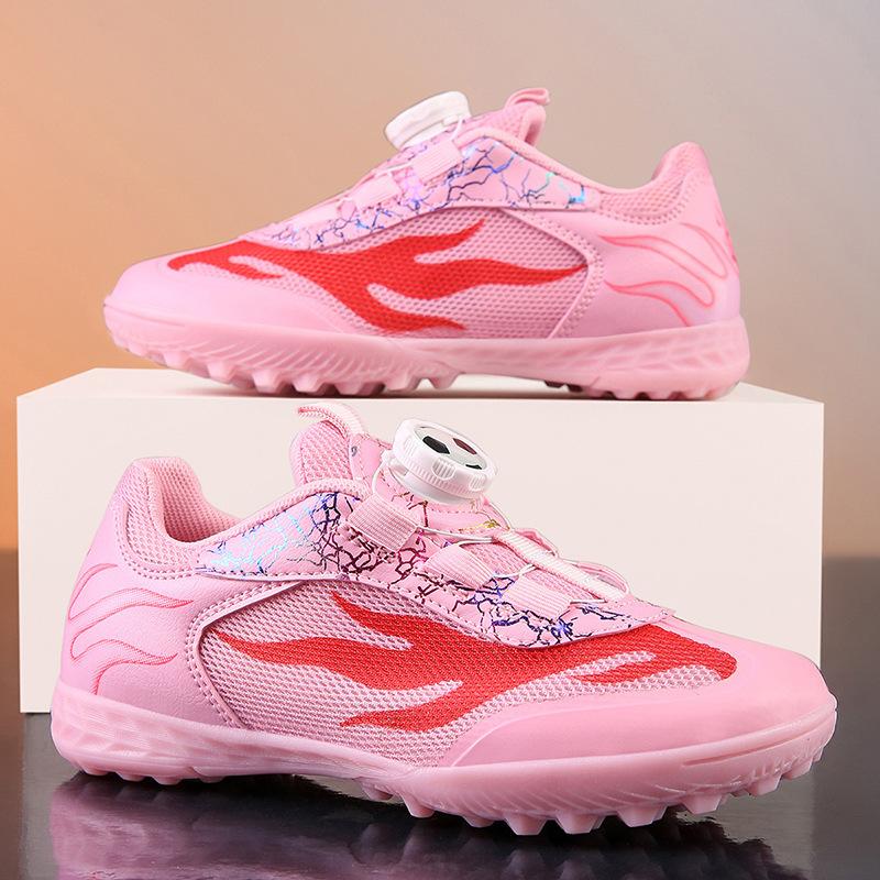 Leather Rotary Buckle Children's Football Shoes Men's Broken Nails Teen Students Lace-Up Sneakers
