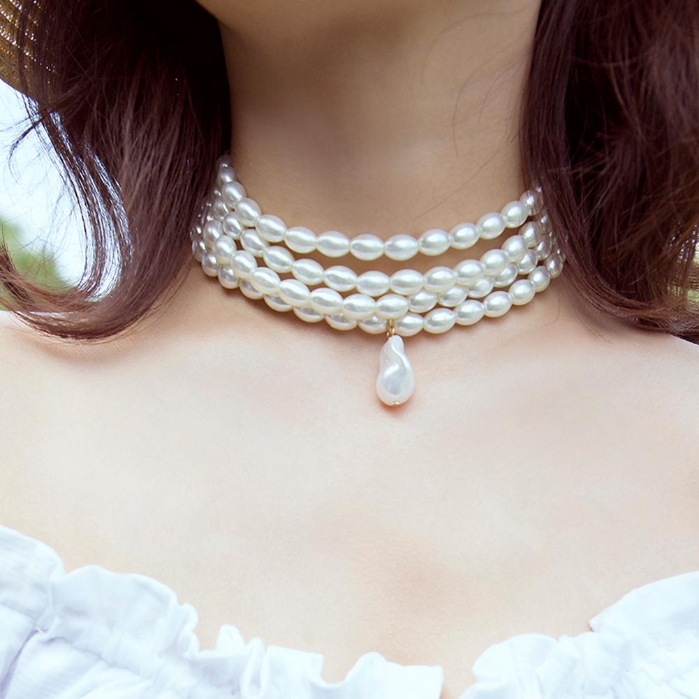 Buy Multi Layer Pearl Necklace Boho 