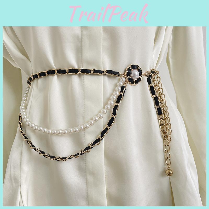 Chic Multi Layered Pearl And Gold Metal Waist Chain For Women Ideal For Fashion Forward Styles
